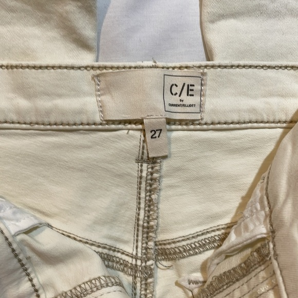 NWT Current Elliot High Rise Flare Cream Jeans in size 27 - Picture 4 of 8